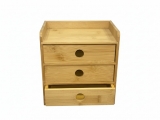 Handcrafted Premium Bamboo 3-Drawer Desktop Organizer